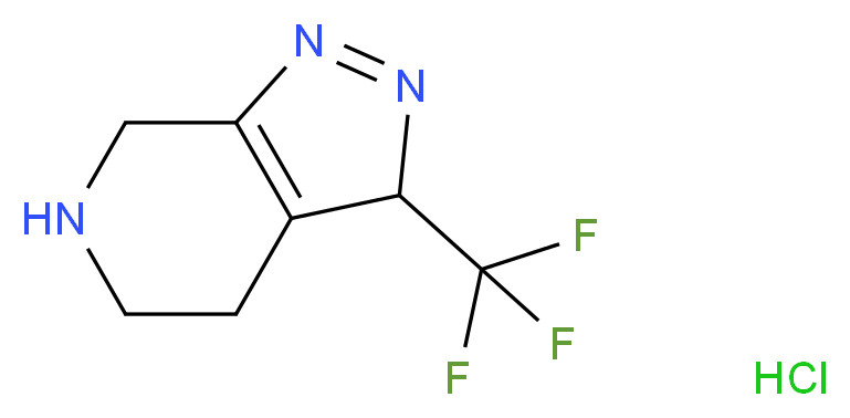 3-(Trifluoromethyl)-4,5,6,7-tetrahydro-3H-pyrazolo[3,4-c]pyridine hydrochloride_分子结构_CAS_733757-88-5)