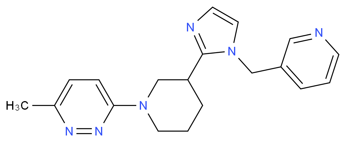3-methyl-6-{3-[1-(3-pyridinylmethyl)-1H-imidazol-2-yl]-1-piperidinyl}pyridazine_分子结构_CAS_)