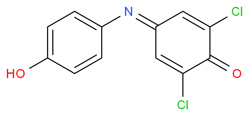 2,6-dichloro-4-[(4-hydroxyphenyl)imino]cyclohexa-2,5-dien-1-one_分子结构_CAS_956-48-9