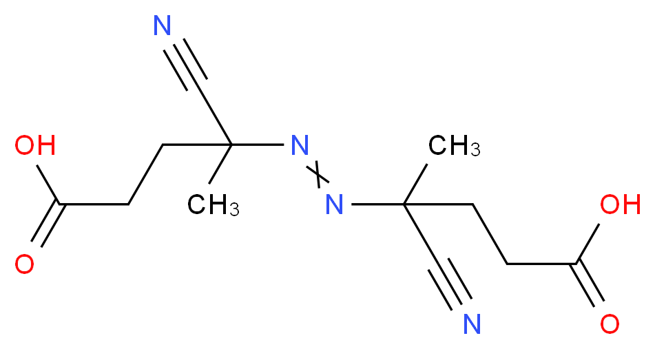 4-[(E)-2-(3-carboxy-1-cyano-1-methylpropyl)diazen-1-yl]-4-cyano-4-methylbutanoic acid_分子结构_CAS_2638-94-0