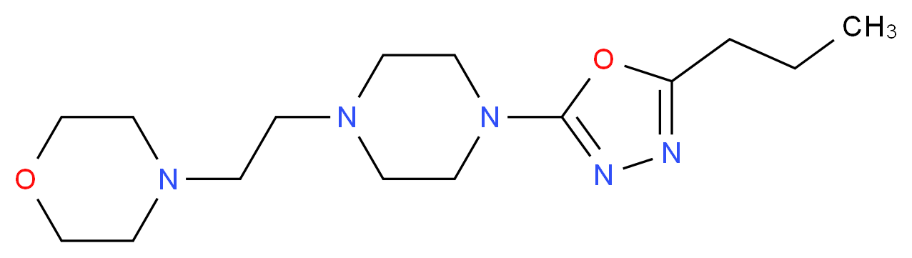 4-{2-[4-(5-propyl-1,3,4-oxadiazol-2-yl)piperazin-1-yl]ethyl}morpholine_分子结构_CAS_)