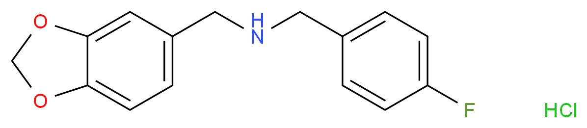 Benzo[1,3]dioxol-5-ylmethyl-(4-fluoro-benzyl)-amine hydrochloride_分子结构_CAS_)