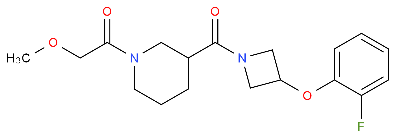 3-{[3-(2-fluorophenoxy)-1-azetidinyl]carbonyl}-1-(methoxyacetyl)piperidine_分子结构_CAS_)