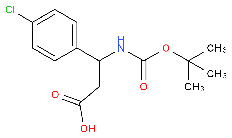 3-{[(tert-butoxy)carbonyl]amino}-3-(4-chlorophenyl)propanoic acid_分子结构_CAS_284493-65-8