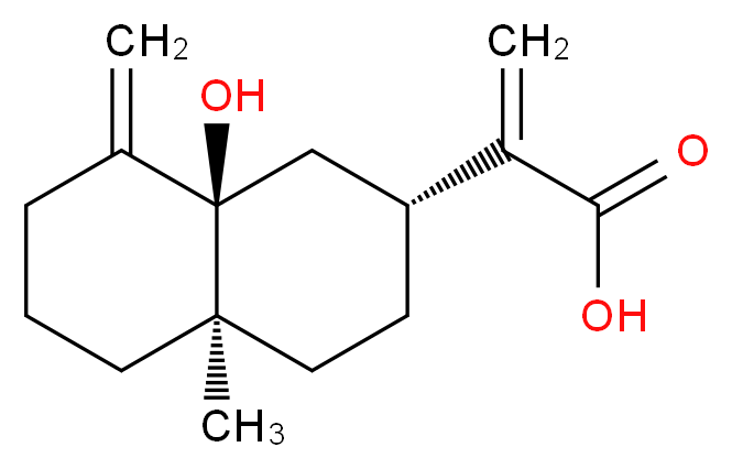 2-[(2R,4aR,8aR)-8a-hydroxy-4a-methyl-8-methylidene-decahydronaphthalen-2-yl]prop-2-enoic acid_分子结构_CAS_132185-83-2