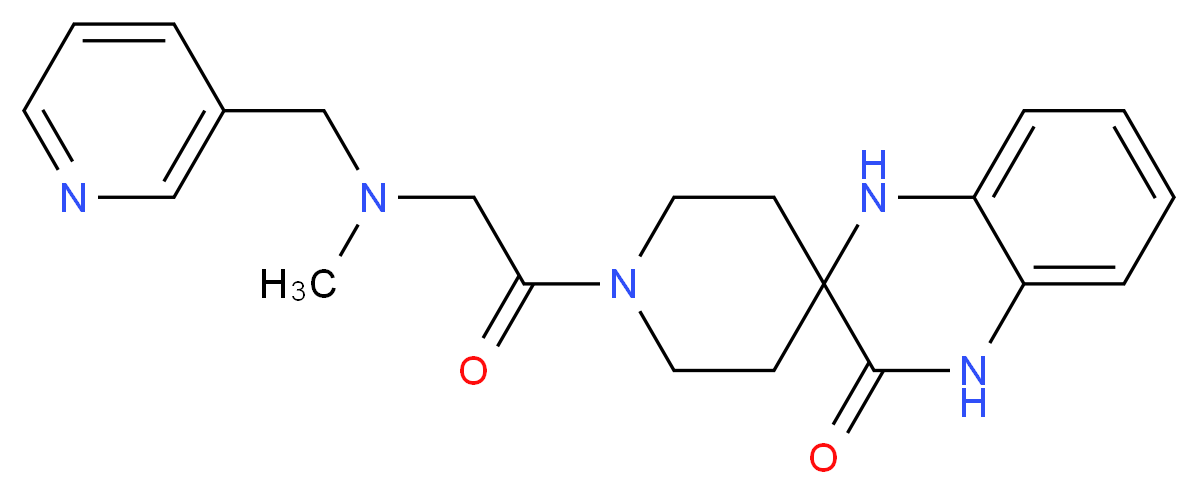 1-[N-methyl-N-(3-pyridinylmethyl)glycyl]-1',4'-dihydro-3'H-spiro[piperidine-4,2'-quinoxalin]-3'-one_分子结构_CAS_)