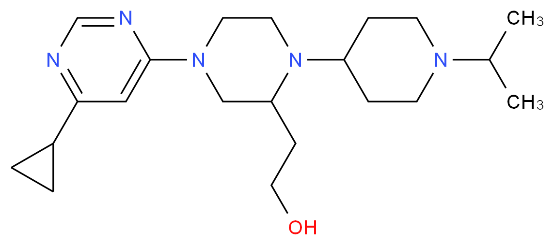 2-[4-(6-cyclopropyl-4-pyrimidinyl)-1-(1-isopropyl-4-piperidinyl)-2-piperazinyl]ethanol_分子结构_CAS_)