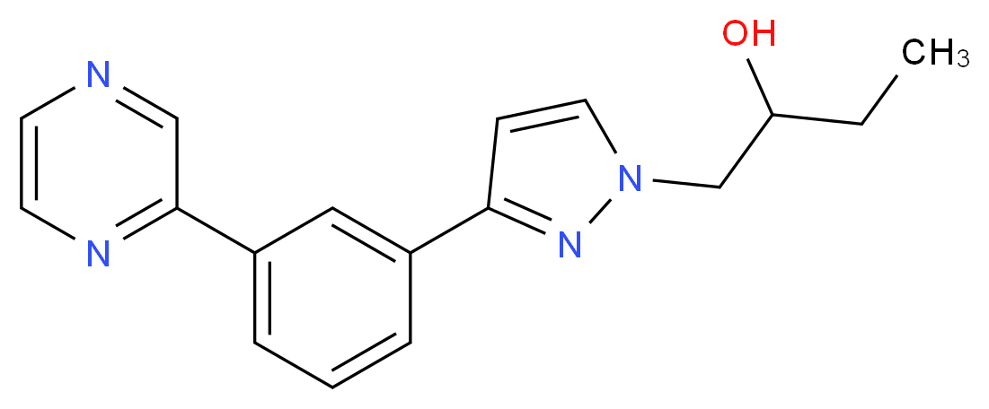 1-{3-[3-(2-pyrazinyl)phenyl]-1H-pyrazol-1-yl}-2-butanol_分子结构_CAS_)