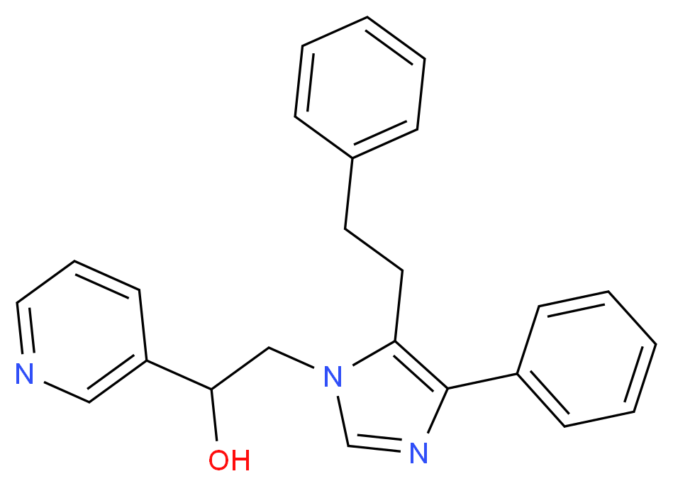 2-[4-phenyl-5-(2-phenylethyl)-1H-imidazol-1-yl]-1-pyridin-3-ylethanol_分子结构_CAS_)