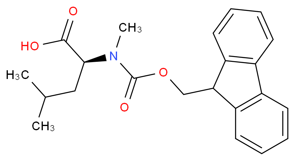 (2S)-2-{[(9H-fluoren-9-ylmethoxy)carbonyl](methyl)amino}-4-methylpentanoic acid_分子结构_CAS_103478-62-2