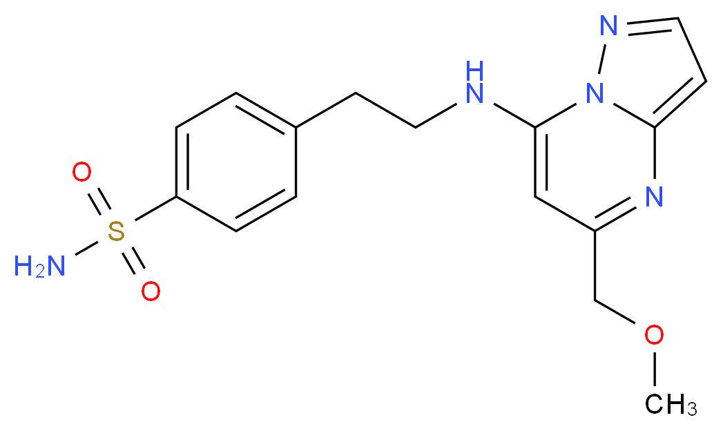 4-(2-{[5-(methoxymethyl)pyrazolo[1,5-a]pyrimidin-7-yl]amino}ethyl)benzenesulfonamide_分子结构_CAS_)