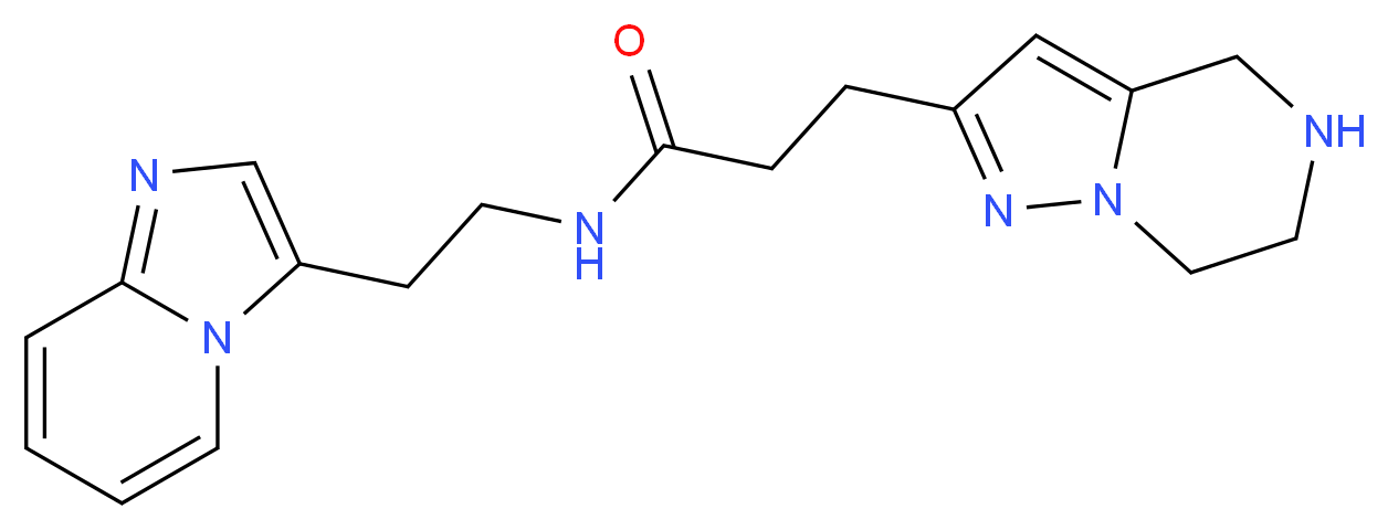 N-(2-imidazo[1,2-a]pyridin-3-ylethyl)-3-(4,5,6,7-tetrahydropyrazolo[1,5-a]pyrazin-2-yl)propanamide_分子结构_CAS_)
