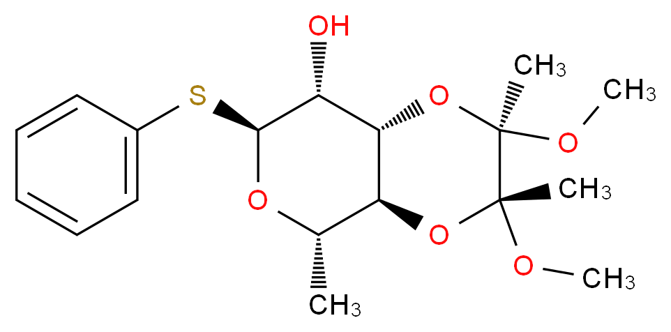 Phenyl 3,4-O-(2,3-Dimethoxybutan-2,3-diyl)-1-thio-α-L-rhamnopyranoside_分子结构_CAS_202824-32-6)