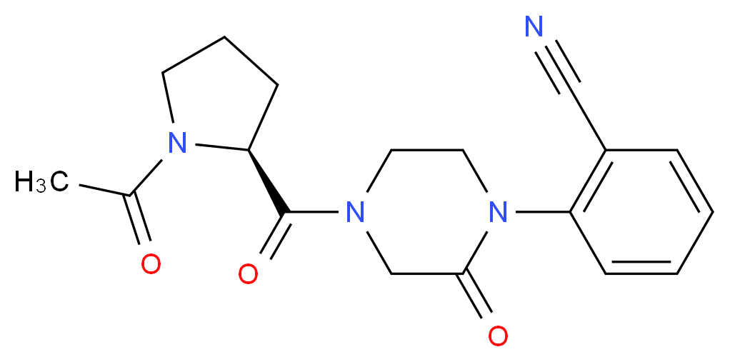 2-[4-(1-acetyl-L-prolyl)-2-oxo-1-piperazinyl]benzonitrile_分子结构_CAS_)