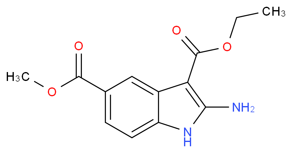 3-ethyl 5-methyl 2-amino-1H-indole-3,5-dicarboxylate_分子结构_CAS_521286-73-7)