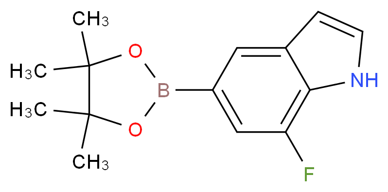 7-Fluoro-1H-indole-5-boronic acid, pinacol ester_分子结构_CAS_837392-56-0)
