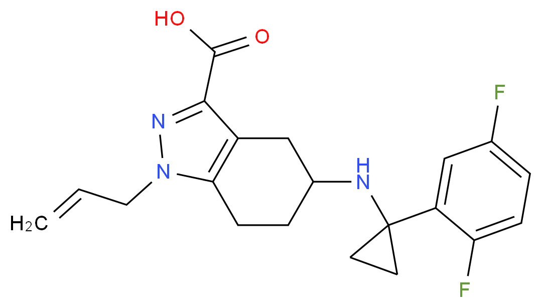 1-allyl-5-{[1-(2,5-difluorophenyl)cyclopropyl]amino}-4,5,6,7-tetrahydro-1H-indazole-3-carboxylic acid_分子结构_CAS_)
