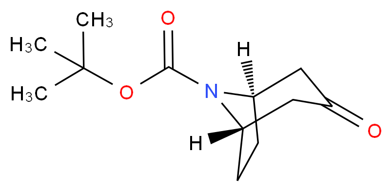 tert-butyl (1R,5S)-3-oxo-8-azabicyclo[3.2.1]octane-8-carboxylate_分子结构_CAS_185099-67-6