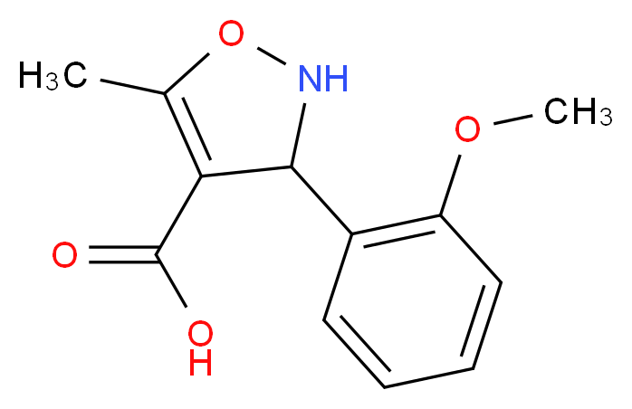 3-(2-methoxyphenyl)-5-methyl-2,3-dihydroisoxazole-4-carboxylic acid_分子结构_CAS_93041-44-2)