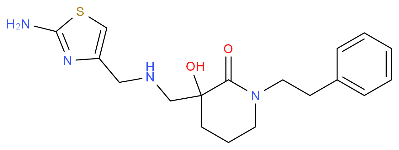 3-({[(2-amino-1,3-thiazol-4-yl)methyl]amino}methyl)-3-hydroxy-1-(2-phenylethyl)piperidin-2-one_分子结构_CAS_)