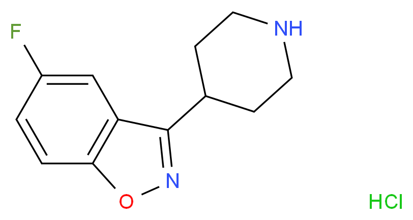 5-氟-3-(4-哌啶基)-1,2-苯并异恶唑盐酸盐_分子结构_CAS_84163-16-6)