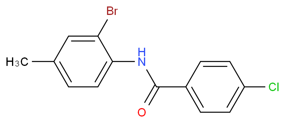 N-(2-bromo-4-methylphenyl)-4-chlorobenzamide_分子结构_CAS_299954-67-9