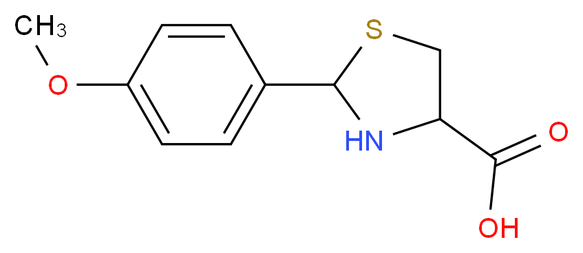 2-(4-methoxyphenyl)-1,3-thiazolidine-4-carboxylic acid_分子结构_CAS_65884-40-4