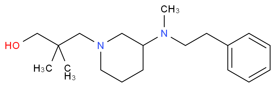 2,2-dimethyl-3-{3-[methyl(2-phenylethyl)amino]-1-piperidinyl}-1-propanol_分子结构_CAS_)