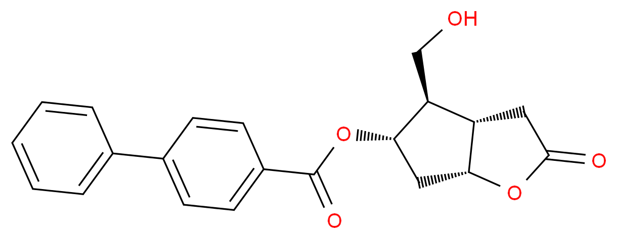 (3aS,4R,5S,6aR)-4-(hydroxymethyl)-2-oxo-hexahydro-2H-cyclopenta[b]furan-5-yl 4-phenylbenzoate_分子结构_CAS_39265-57-1