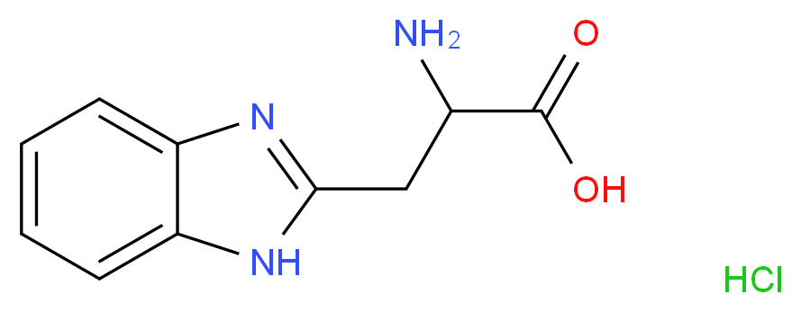 2-amino-3-(1H-1,3-benzodiazol-2-yl)propanoic acid hydrochloride_分子结构_CAS_90840-35-0