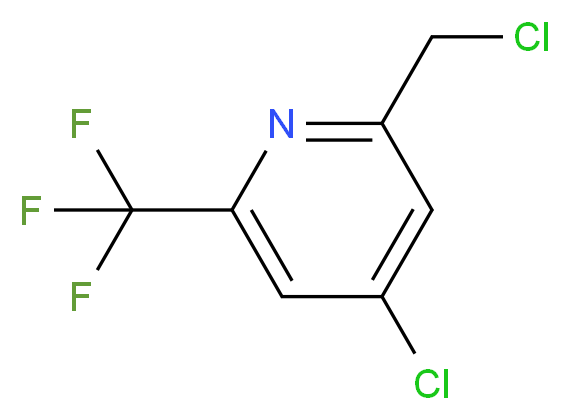 4-chloro-2-(chloromethyl)-6-(trifluoromethyl)pyridine_分子结构_CAS_1196157-25-1