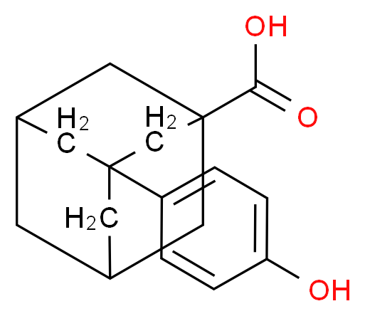 3-(4-hydroxyphenyl)adamantane-1-carboxylic acid_分子结构_CAS_56531-55-6