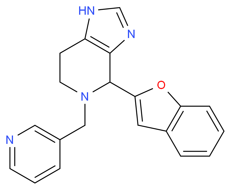 4-(1-benzofuran-2-yl)-5-(pyridin-3-ylmethyl)-4,5,6,7-tetrahydro-1H-imidazo[4,5-c]pyridine_分子结构_CAS_)