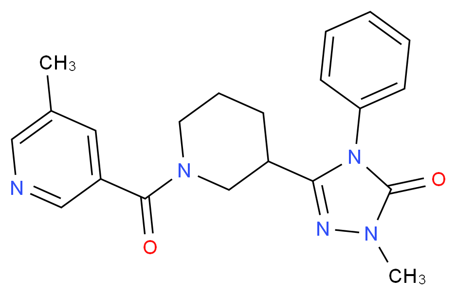 2-methyl-5-{1-[(5-methylpyridin-3-yl)carbonyl]piperidin-3-yl}-4-phenyl-2,4-dihydro-3H-1,2,4-triazol-3-one_分子结构_CAS_)