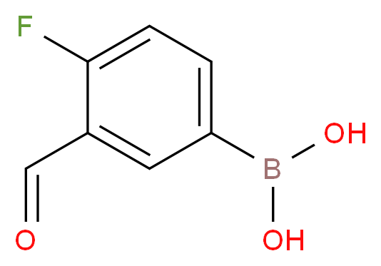 4-氟-3-醛基苯硼酸_分子结构_CAS_374538-01-9)