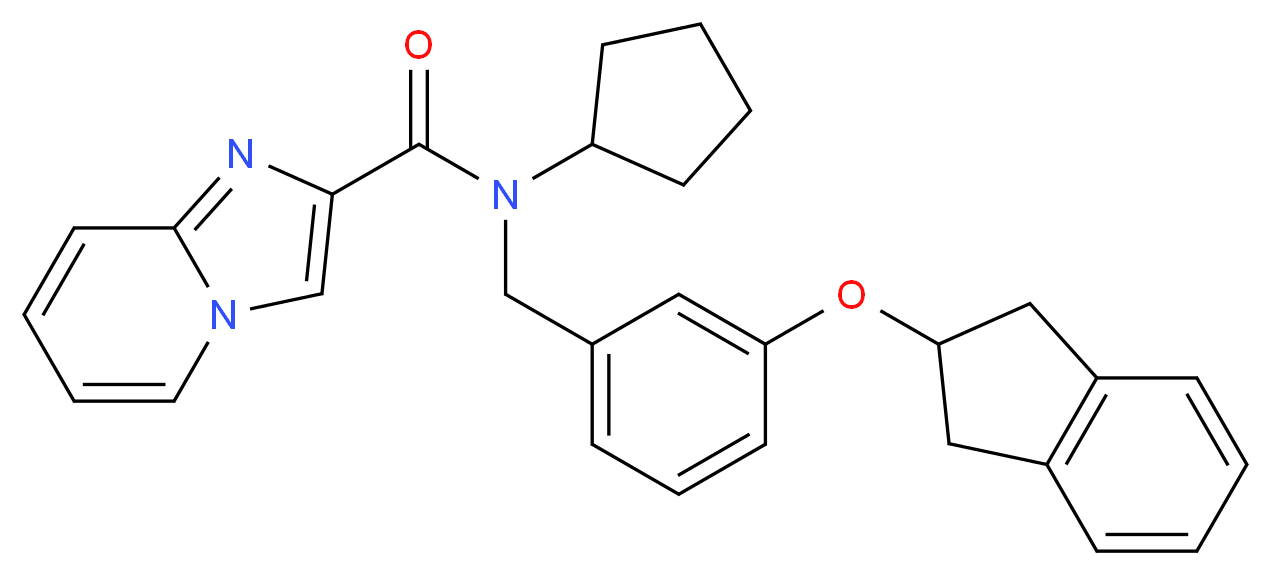 N-cyclopentyl-N-[3-(2,3-dihydro-1H-inden-2-yloxy)benzyl]imidazo[1,2-a]pyridine-2-carboxamide_分子结构_CAS_)