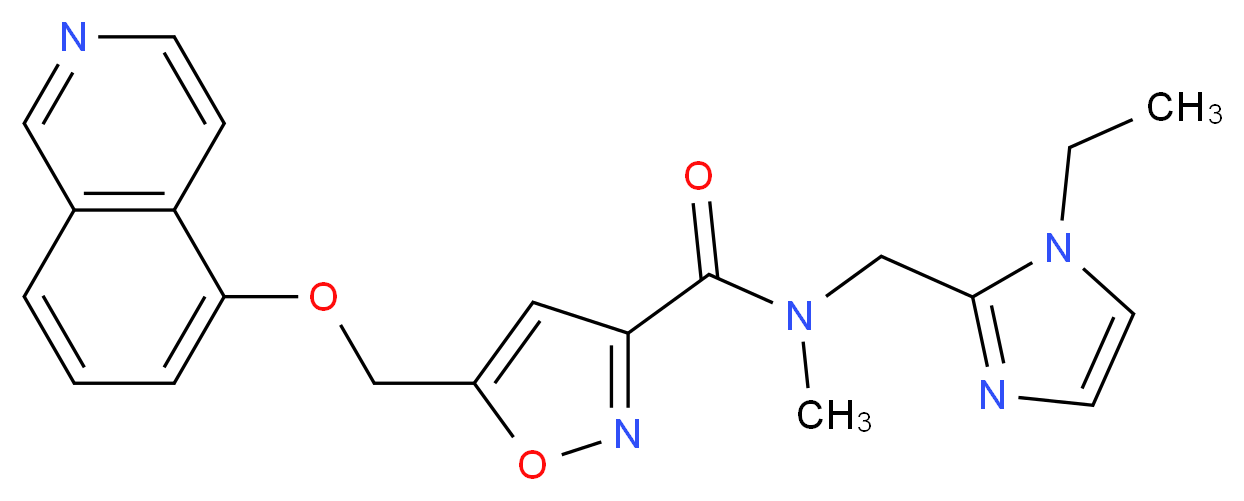 N-[(1-ethyl-1H-imidazol-2-yl)methyl]-5-[(5-isoquinolinyloxy)methyl]-N-methyl-3-isoxazolecarboxamide_分子结构_CAS_)