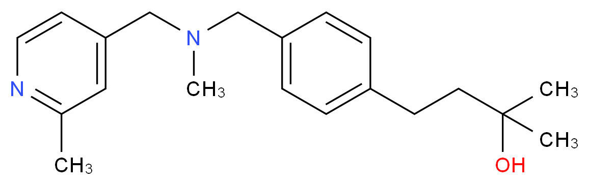 2-methyl-4-[4-({methyl[(2-methyl-4-pyridinyl)methyl]amino}methyl)phenyl]-2-butanol_分子结构_CAS_)