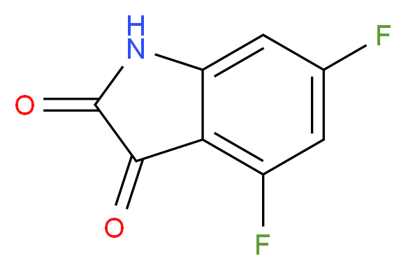 4,6-difluoro-2,3-dihydro-1H-indole-2,3-dione_分子结构_CAS_126674-93-9