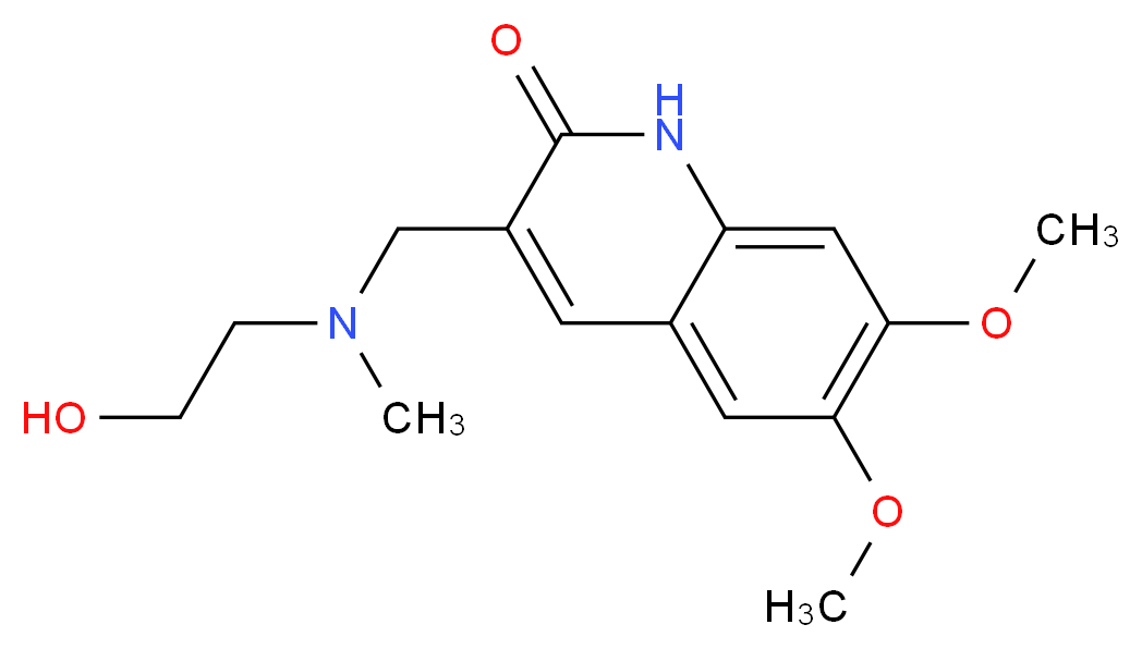 3-{[(2-hydroxyethyl)(methyl)amino]methyl}-6,7-dimethoxyquinolin-2(1H)-one_分子结构_CAS_)