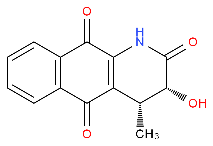 (3R,4R)-3-hydroxy-4-methyl-1H,2H,3H,4H,5H,10H-benzo[g]quinoline-2,5,10-trione_分子结构_CAS_240122-30-9