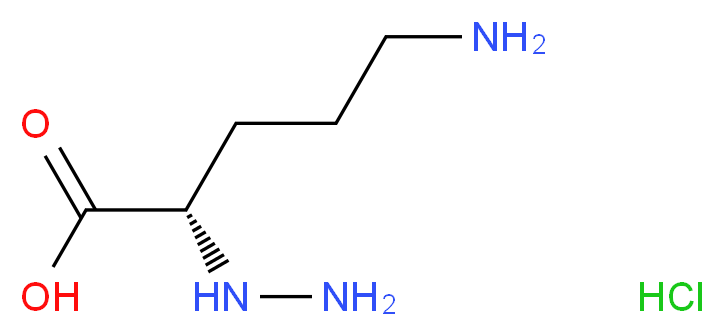 (2S)-5-amino-2-hydrazinylpentanoic acid hydrochloride_分子结构_CAS_60733-16-6