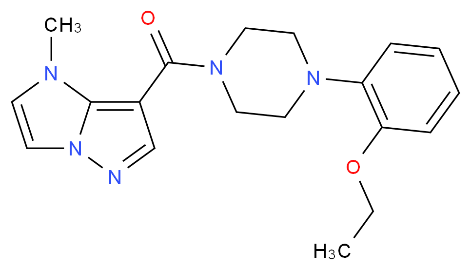 7-{[4-(2-ethoxyphenyl)piperazin-1-yl]carbonyl}-1-methyl-1H-imidazo[1,2-b]pyrazole_分子结构_CAS_)