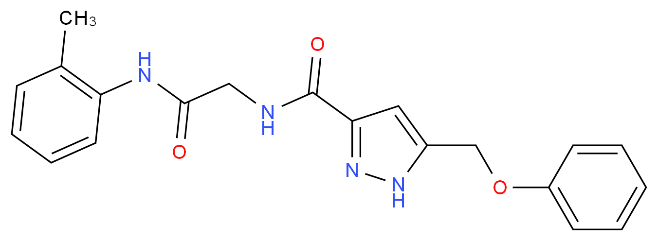 N-{2-[(2-methylphenyl)amino]-2-oxoethyl}-5-(phenoxymethyl)-1H-pyrazole-3-carboxamide_分子结构_CAS_)