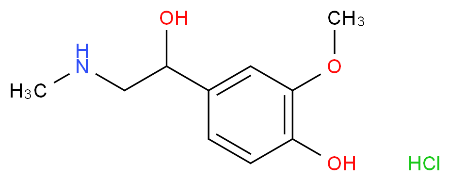 4-[1-hydroxy-2-(methylamino)ethyl]-2-methoxyphenol hydrochloride_分子结构_CAS_881-95-8