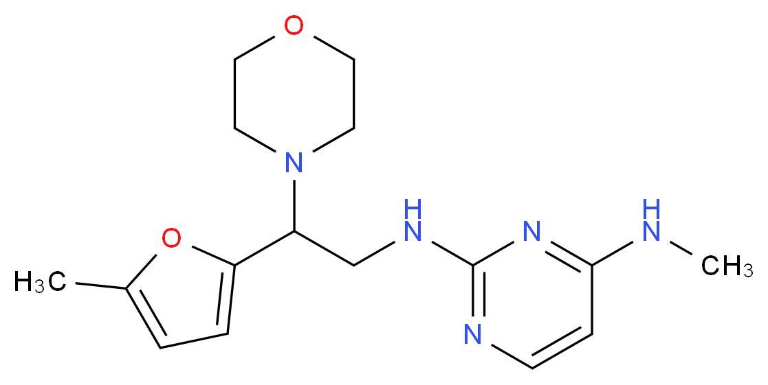 N~4~-methyl-N~2~-[2-(5-methyl-2-furyl)-2-morpholin-4-ylethyl]pyrimidine-2,4-diamine_分子结构_CAS_)