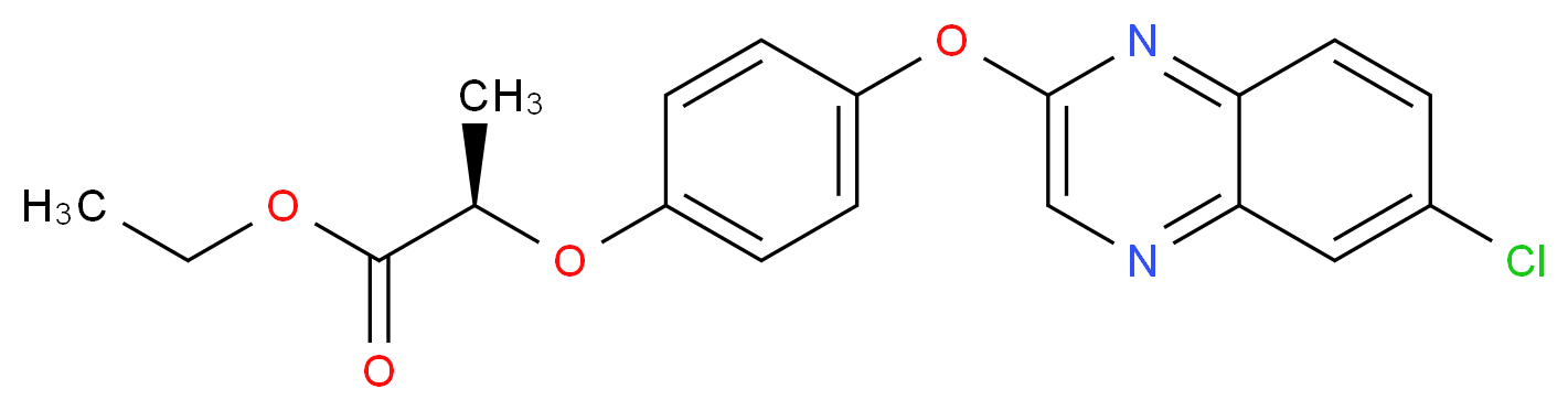 ethyl (2R)-2-{4-[(6-chloroquinoxalin-2-yl)oxy]phenoxy}propanoate_分子结构_CAS_100646-51-3