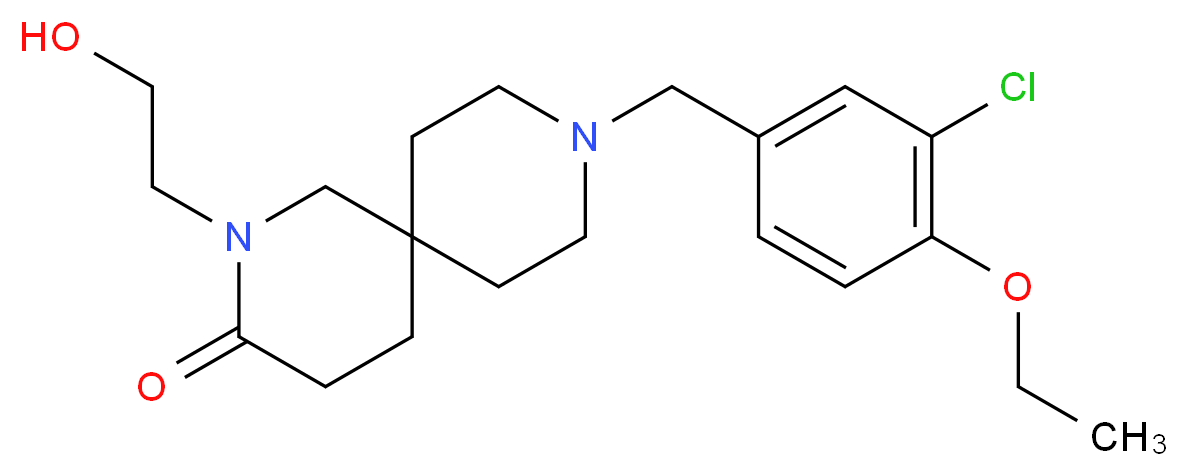 9-(3-chloro-4-ethoxybenzyl)-2-(2-hydroxyethyl)-2,9-diazaspiro[5.5]undecan-3-one_分子结构_CAS_)