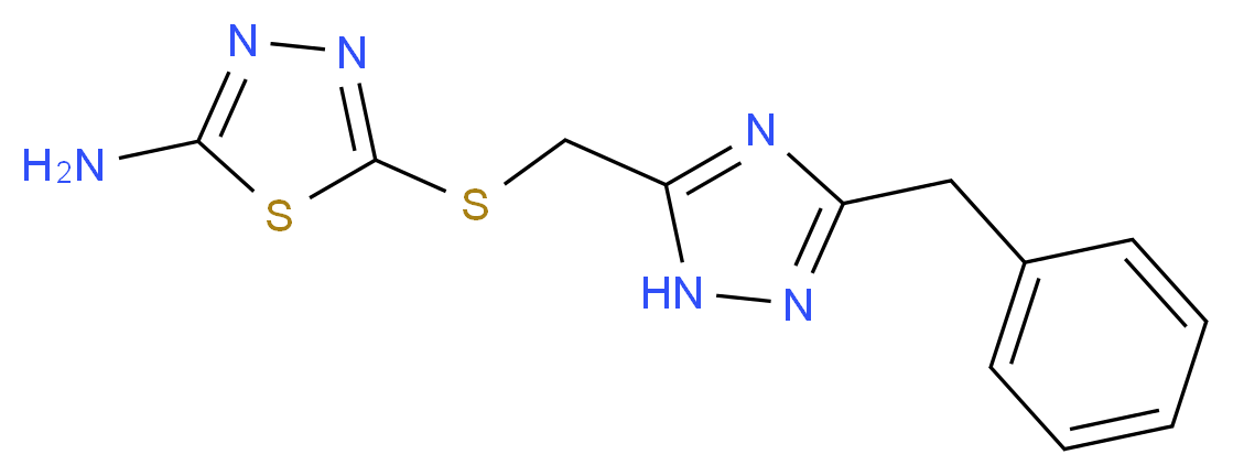 5-{[(3-benzyl-1H-1,2,4-triazol-5-yl)methyl]thio}-1,3,4-thiadiazol-2-amine_分子结构_CAS_)