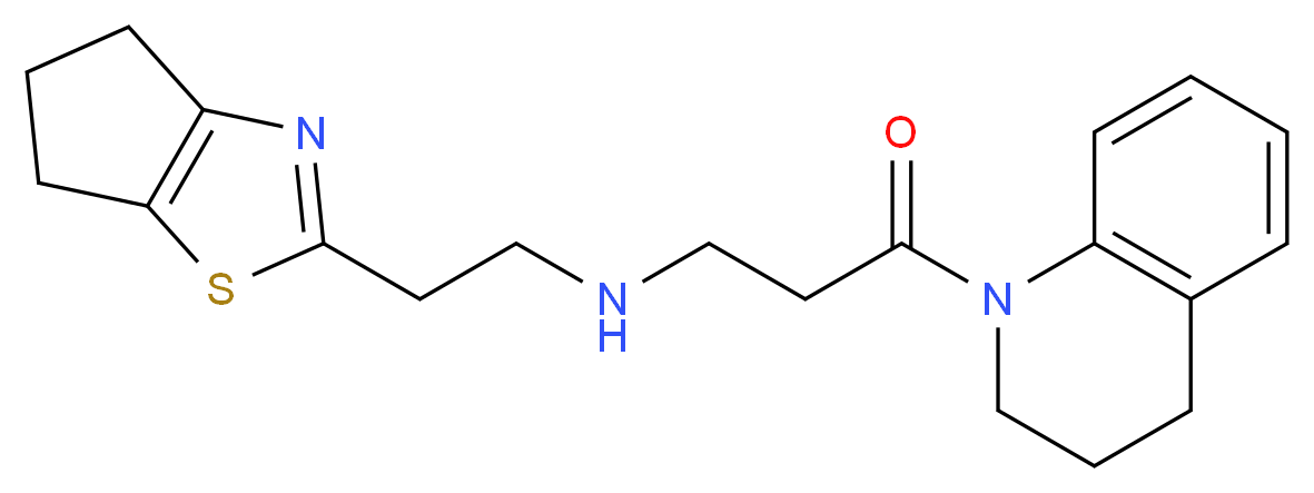 N-[2-(5,6-dihydro-4H-cyclopenta[d][1,3]thiazol-2-yl)ethyl]-3-(3,4-dihydroquinolin-1(2H)-yl)-3-oxopropan-1-amine_分子结构_CAS_)